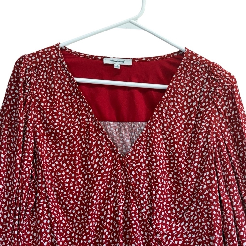 Madewell Kinston Wrap Top in Park Picnic. - Picture 5 of 11